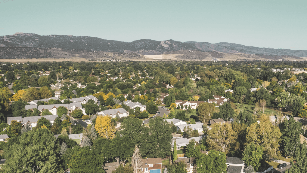Aerial view of Front Range neighborhood