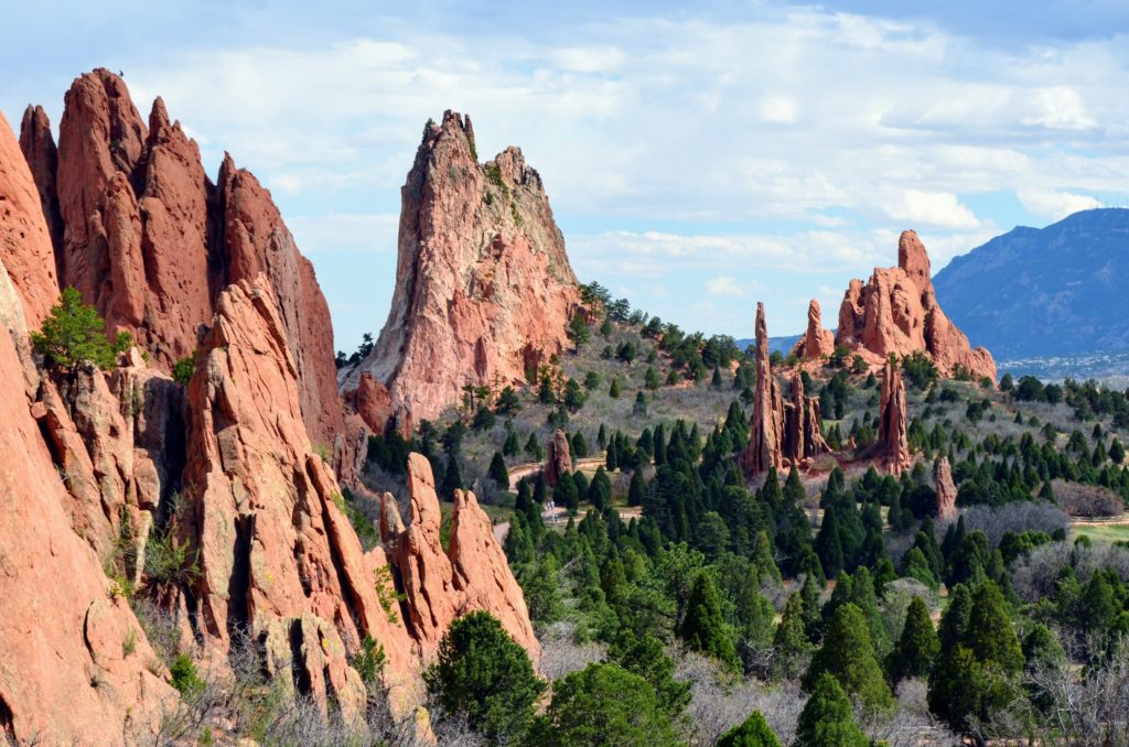 Jagged red rock formations